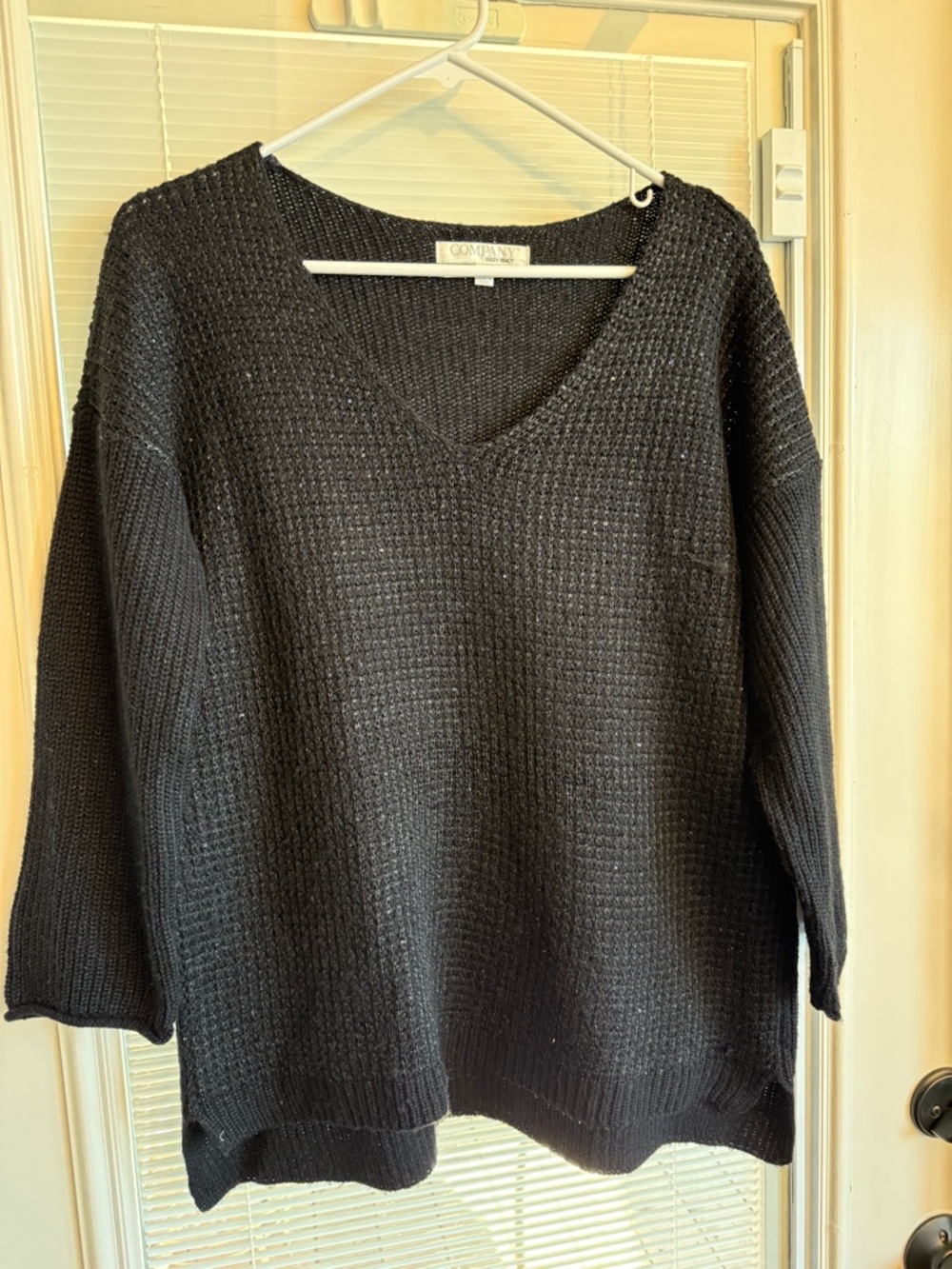 Cozy V-Neck Black sparkly Women's Sweater